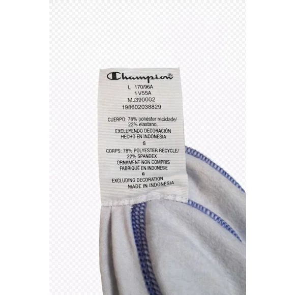 Champion Blue Marble Print High Waist Leggings Size Large Stretch Activewear - Picture 4 of 5